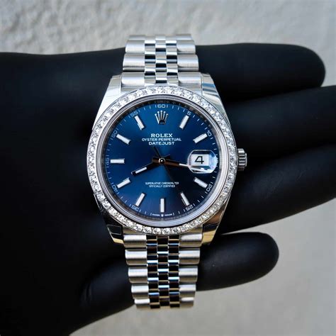 rolex diamond blue|Rolex datejust 41 diamond bezel.